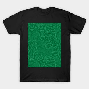 Topographic Map Pattern Green Version T-Shirt